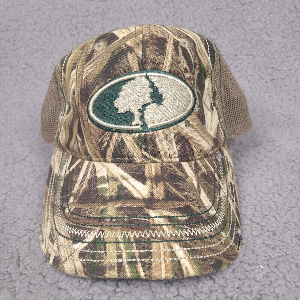 Mossy Oak Camo Signatures Baseball Cap Hat SnapBack Factory‎ Distressed Brim